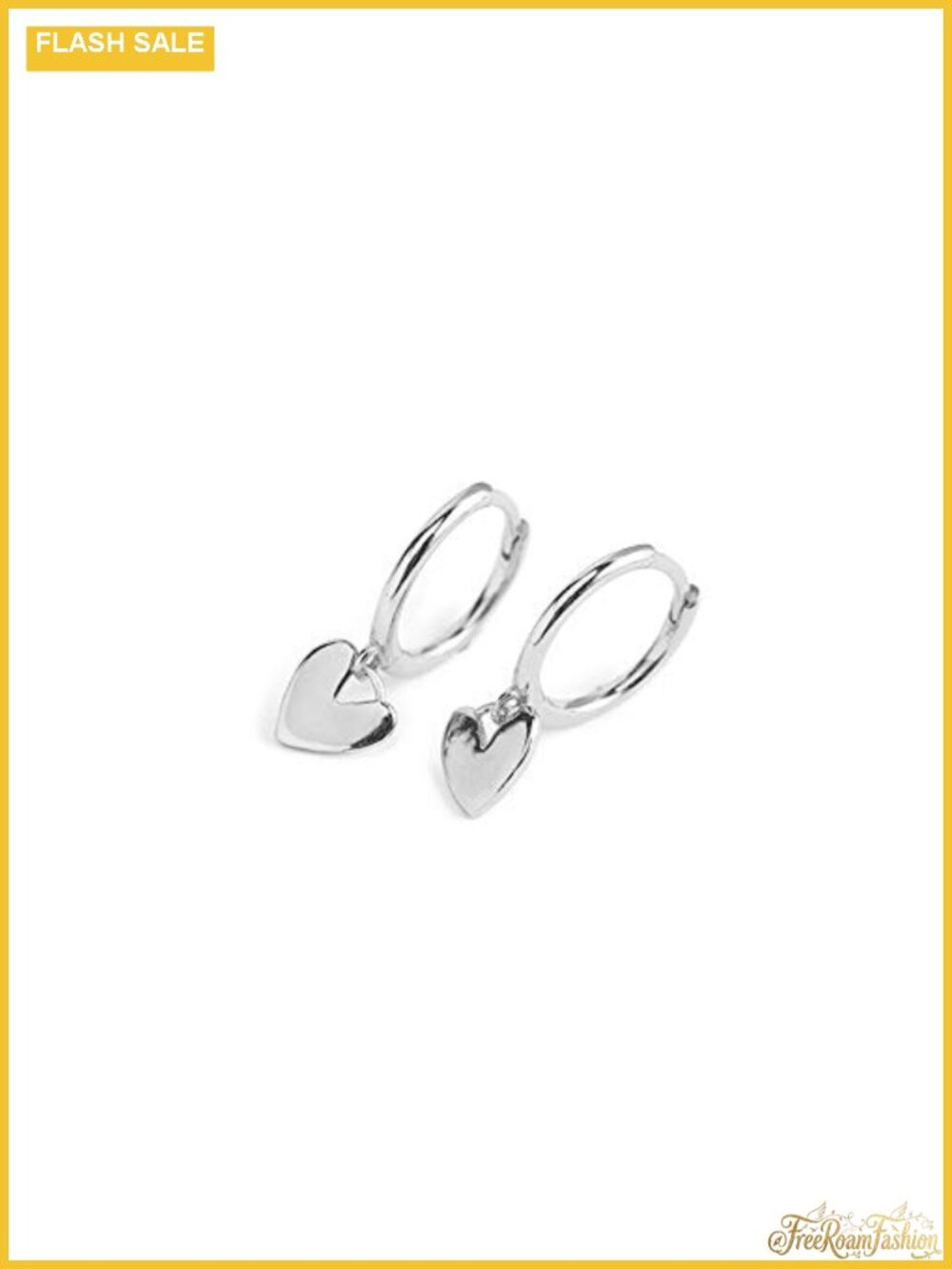 925 Sterling Silver Heart Huggie Hoop Earrings Dangle Drop Minimalist